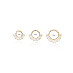 14K Solid Gold Baguette Lab Diamond Daith Clicker Hoop Earring Hinged Septum Ring 18G/16G