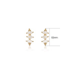 14K Solid Gold Marquise Lab Diamond Threadless Helix Piercing Flat Back Stud Earring