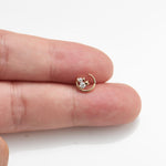 14K Solid Gold Lab Diamond Cartilage Flat Back Stud Earring 20G-16G