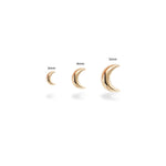14K Solid Gold Crescent Threadless Cartilage Flat Back Stud Earring