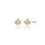 Pear Cut Lab Grown Diamond Flat Back Stud Earrings in 14K Solid Gold