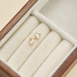 14K Solid Gold Marquise Lab Diamond Threadless Flat Back Cartilage Stud Earring