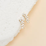 14K Solid Gold Lab Diamond Fan Threadless Flat Back Stud: Cartilage, Conch, Helix  Piercing