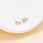 14K Solid Gold Lab Diamond Push Pin Labret Studs, Threadless Flat Back Earrings