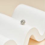14K White Gold Moonstone Threadless Cartilage Flat Back Stud Earring