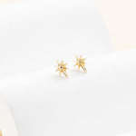 14K Solid Gold Star Threadless Cartilage Flat Back Stud Earring