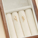 14K Solid Gold Lab Diamond Climber Earring: Threadless Flat Back Push Pin Stud