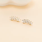 14K Solid Gold Lab Diamond Fan Threadless Flat Back Stud: Cartilage, Conch, Helix  Piercing