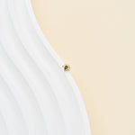 14K Solid Gold Pear Moss Agate  Threadless Cartilage Flat Back Stud