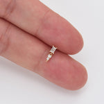 14K Solid Gold Baguette Lab Diamond Dangle Stud Earring 20G/18G/16G