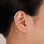 14K Solid Gold Lab Diamond Cartilage Dangle Earring Threadless Push Pin Flat Back Stud