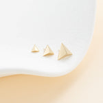 14K Solid Gold Pyramid Cartilage Stud Earring: Threadless Flat Back Stud