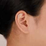 14K Solid Gold Marquise Lab Diamond Cartilage Flat Back Stud Earring