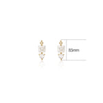 14K Solid Gold Princess Cut Lab Diamond Threadless Cartilage Flat Back Earring