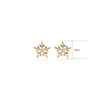 14K Solid Gold Lab Diamond Snowflake Helix Flat Back Earring 20G 18G 16G