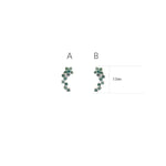 14K Solid Gold Round Moss Agate Cluster Earring  Threadless Flat Back Stud