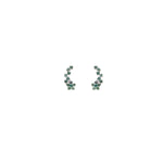 14K Solid Gold Round Moss Agate Cluster Earring  Threadless Flat Back Stud