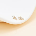 14K Solid Gold Lab Diamond Threadless Flat Back Cartilage Stud Earring