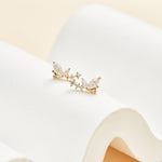 14K Solid Gold Lab Diamond Butterfly Cartilage Earring: Threadless Flat Back Stud