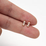 14K Solid Gold Marquise Lab Diamond Threadless Helix Piercing Flat Back Stud Earring