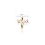 14K Solid Gold Lab Diamond Floral Clicker Hoop Helix Rook Helix Tragus Ring 16G