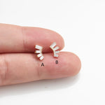 14K Solid Gold Baguette Lab Diamond Helix Earring: Threadless Flat Back Stud