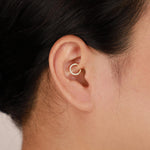 14K Solid Gold Lab Diamond Septum / Daith Clicker Hoop • 16G Nose Piercing Jewelry