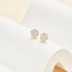 14K Solid Gold Triangle Moissanite Cartilage Flat Back Stud Earring