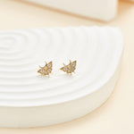 14K Solid Gold Lab Diamond Butterfly Cartilage Stud Earring