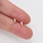 14K Solid Gold Lab Diamond Push Pin Labret Studs, Threadless Flat Back Earrings