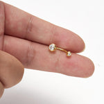 14G 14K Solid Gold Round Lab Diamond Bubble Belly Button Jewelry