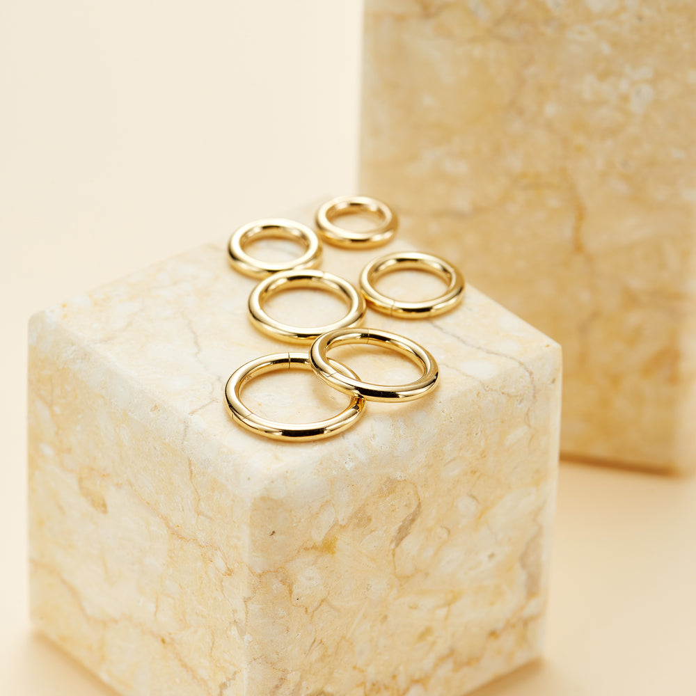top view detail of 14K solid gold earring nickel-free