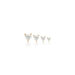 2.5-5mm Heart Lab Diamond Threadless Cartilage Flat Back Stud Earring in 14K Solid Gold
