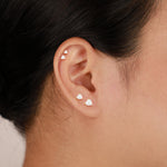 2.5-5mm Heart Lab Diamond Threadless Cartilage Flat Back Stud Earring in 14K Solid Gold