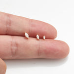 14K Solid Gold Marquise Lab Diamond Threadless Flat Back Stud Earring
