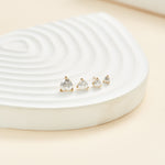 2.5-5mm Heart Lab Diamond Threadless Cartilage Flat Back Stud Earring in 14K Solid Gold