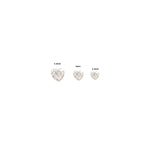 14K Solid Gold Invisible Set Heart Lab Diamond Internal Threaded Helix Conch Cartilage Stud