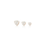 14K Solid Gold Invisible Set Triangle Lab Diamond Internal Threaded Helix Conch Cartilage Stud
