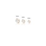 14K White Gold Invisible Set Pear Lab Diamond Stud Internal Thread Flat Backs Earring