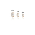 14K Solid Gold Invisible Set Marquise Lab Diamond Screw Back Flat Back Stud Earring