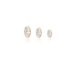 14K Solid Gold Invisible Set Marquise Lab Diamond Screw Back Flat Back Stud Earring
