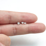 14K Solid Gold Invisible Set Heart Lab Diamond Internal Threaded Helix Conch Cartilage Stud