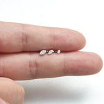 14K Solid Gold Invisible Set Marquise Lab Diamond Screw Back Flat Back Stud Earring