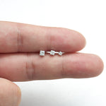 14K White Gold Invisible Princess Lab Diamond Screw Back Flat Stud Earring