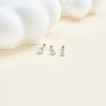 14K Solid Gold Invisible Set Triangle Lab Diamond Internal Threaded Helix Conch Cartilage Stud
