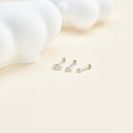 14K Solid Gold Invisible Set Marquise Lab Diamond Screw Back Flat Back Stud Earring