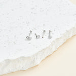 14K Solid Gold Invisible Set Marquise Lab Diamond Screw Back Flat Back Stud Earring