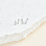 14K Solid Gold Invisible Set Triangle Lab Diamond Internal Threaded Helix Conch Cartilage Stud
