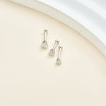 14K Solid Gold Invisible Set Triangle Lab Diamond Internal Threaded Helix Conch Cartilage Stud