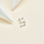 14K White Gold Invisible Princess Lab Diamond Screw Back Flat Stud Earring
